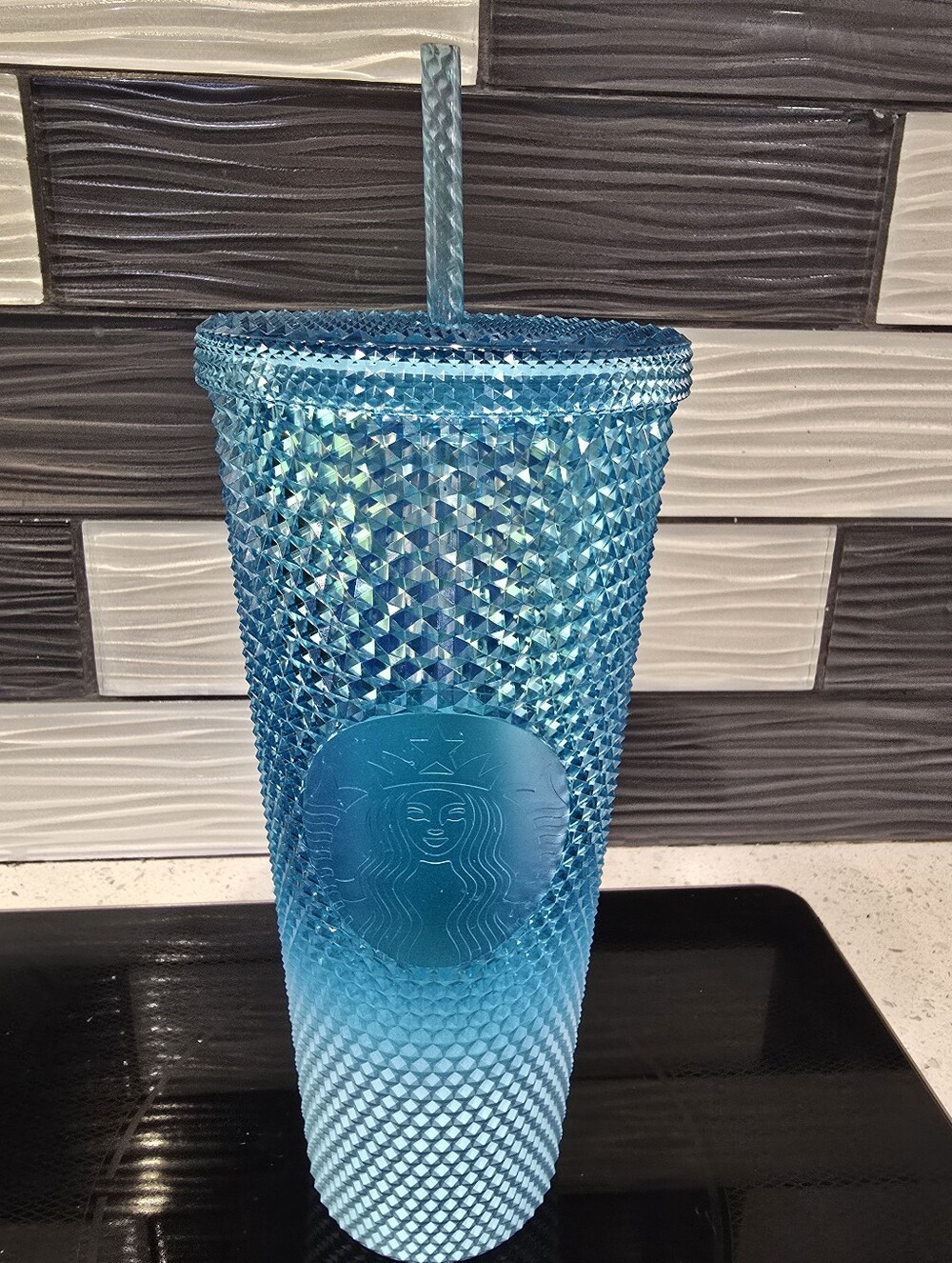 Starbucks Turquoise Studded Cold Cup Tumbler with Straw